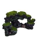 Relaxdays Aquarium Decoration Stone - Natural Look Rock Cave Hiding Place 8.5x17cm Black-Green Aquarium Accessory - Buy Online on GoSupps.com