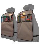 Lusso Gear Heavy Duty Kick Mats (2 Pk) - Waterproof Back Seat Protector for Kids - Premium Oxford Fabric - Gray - Buy Online on GoSupps.com