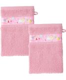 Erwin M ller Children's Water Glove & Washcloth 2-Pack - Soft Durable Pink | 16x21 cm with Embroidered Elves - Buy Online on GoSupps.com