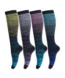 LEOSTEP Compression Socks 4Pair for Men & Women | Non-Slip Long Tube Stockings for Running, Travel, Pregnancy | 20-30 mmHg, L-XL, Stripe - Buy Online on GoSupps.com