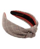 YETASI Brown Plaid Knotted Headband for Women - Comfy Non Slip Material, Unique Style - Buy Online on GoSupps.com
