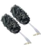 2PACK Bamboo Charcoal Exfoliating Loofah Bath Back Brush - Long Handle for Men and Women - Shower Body Scrubber - Buy Online on GoSupps.com