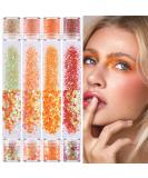 GABOX Sunset Orange Cosmetic Glitter Set 8 Jars Holographic Chunky Glitter Iridescent Sequin Flakes for Nail Body Face & Crafting - Buy Online on GoSupps.com