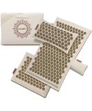 UNMERA Acupressure Mat and Pillow Set - Natural Premium Linen - XL - 5-Piece Set - Buy Online on GoSupps.com