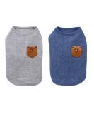 Yaodhaod 2-Pack Cotton Dog Shirt for Small Dogs & Cats - Blue & Gray - Perfect for Puppies (S Size) - Buy Online on GoSupps.com
