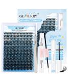 GEMERRY Eyelash Extension Kit 40D D Curl 8-16mm 280Pcs Cluster Lashes DIY Kit with Bond, Remover, Tweezers - B-KIT 40D-0.07D - Buy Online on GoSupps.com