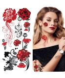 European Red Roses Temporary Tattoos - Set of 2 | Vintage Floral Body Art - Buy Online on GoSupps.com
