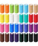 36 Pcs Self Adherent Bandage Wrap Breathable Cohesive Bandage Elastic Adhesive Tape for Stretch Athletic Sports Wrist Ankle  4 Inch x 5 Yard (Multicolored) - Buy Online on GoSupps.com