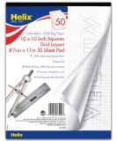 Helix Grid Vellum Paper Pad (HLX37999) - 10 x 10 Grid Design - Buy Online on GoSupps.com