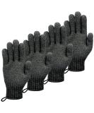 MIG4U Exfoliating Shower Gloves 2 Pairs - Medium to Heavy Body Dead Skin Removal - Deep Exfoliate Sponge Loofah for Women and Men - Classic Black (4 PCS) - Buy Online on GoSupps.com