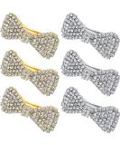 6 Rhinestone Crystal Hair Clips - Wedding Bridal Hair Accessories for Women - Clear Bows Barrettes - Perfect Gift for Birthday or Christmas - Buy Online on GoSupps.com