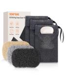 Soap Pocket Set - 3 Pcs Mesh Exfoliating Soap Pouches with Lifting Pads for Rich Foam - Gray Shower Bags for Soap Bars - International Shipping Available - Buy Online on GoSupps.com