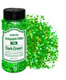 Hemoer Dark Green Holographic Chunky Glitter 100g | Craft Glitter for Resin Nails Body Art & Festivals - Buy Online on GoSupps.com