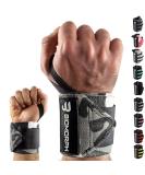 BIOMORPH Professional 54cm Wrist Bandages - Fitness Bodybuilding Strength Training & CrossFit | Unisex White Camo Wrist Wraps - Buy Online on GoSupps.com
