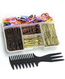 Duxwa 310 Pcs Brown & Blonde Hair Pins and Grips Set with Hair Bands and Comb - Ideal for Bun Styling and Thick Hair Types - Buy Online on GoSupps.com