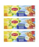 Lipton Cold Brew Family Black Iced Tea - Unsweetened Decaf Tea Bags 22ct (Pack of 3) - Buy Online on GoSupps.com