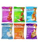 Quest Tortilla Style Protein Chips - 6 Flavor Variety Pack | Cheddar & Sour Cream, Spicy Sweet Chili, Ranch, Loaded Taco, Chili Lime, Nacho Cheese | 6 Pack - Buy Online on GoSupps.com