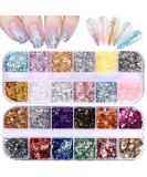 24 Grid Holographic Nail Art Foil Flakes - EBANKU Glitter Sequins for Stunning Nail Decoration - Buy Online on GoSupps.com