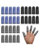 TSHAOUN 30 Pcs Reusable Finger Cots | Anti-Cutting Finger Protectors for Kitchen, Garden, and Work | Cut-Resistant Thumb Protector | Black Blue Grey - Buy Online on GoSupps.com