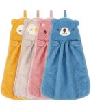 Tatuo 4 pieces of children Hand towel sweet animal washcloths microfiber absorbing towels fast -drying face scarves with hanging loops for kitchens and bathrooms - Buy Online on GoSupps.com