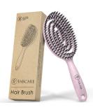 Fabcare organic hairbrush wild boar bristles round incl. Ebook - Detangler brush with double spiral spring - hairbrush without ziepen - professional degeneration for every hair type - hairbrush women (pink) - Buy Online on GoSupps.com