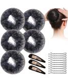 KKTOCHVC Women Bun Dancer Hair Net (5pcs) - Black Lace Elastic Band Bun Cover - Buy Online on GoSupps.com