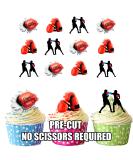 Boxing Gloves Happy Birthday Mix- 12 Edible Wafer Cake Toppers Stand UP STANDUPS - Buy Online on GoSupps.com