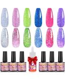 BURANO Reflective Glitter Gel Nail Polish - Rose Blue Purple Silver Holographic Sparkle - Soak Off Disco Gel with Cuticle Oil - UV Lamp Required - Buy Online on GoSupps.com