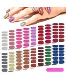 Maitys 16 Sheets Glitter Nail Wraps - Self-Adhesive Nail Polish Strips with 2 Nail Files for DIY Manicure - Retro Color - Buy Online on GoSupps.com