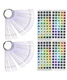 WORKIRO 100-Piece Nail Display Set with Ring & Number Stickers Transparent Almond Nail Tips for Art & Color Presentation - Buy Online on GoSupps.com