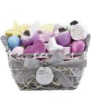 Fathers Day Bath Bomb Gift Set for Women - 17 Assorted Color & Scent Bath Fizzies in Handcrafted Basket - Shea & Coco Butter Infused Spa Collection - Buy Online on GoSupps.com