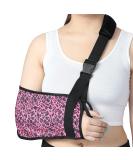 Leopard Arm Sling for Shoulder & Elbow Injury - Support Brace for Adults & Teens - Red Leopard Print - Buy Online on GoSupps.com