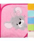 Morgenstern Hooded Baby Towel - 100x100 cm Cotton Oeko-TEX Mouse Pink | Soft & Safe Bath Towel for Kids - Buy Online on GoSupps.com