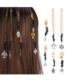 FRESHME Hair Clips for Braids Set - 6pcs Black Crystal Hair Jewelry Beads for Women and Girls - Medieval Viking Costume Decorations - Buy Online on GoSupps.com