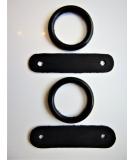 S-Products PEACOCK SAFETY IRONS STIRRUPS RUBBER RINGS & LEATHER CLIPS TABS REPLACEMENT 1 PAIR (Black) - Buy Online on GoSupps.com