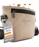 Heimatpfoten Imitation Leather Dog Food Bag - Stylish One-Handed Magnetic Closure Treat Bag in S Brown - Perfect for Walks and Training - Buy Online on GoSupps.com