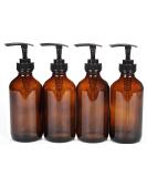 Vivaplex 8 oz Amber Glass Bottles with Black Lotion Pumps - Set of 4 for International Shipping - Buy Online on GoSupps.com