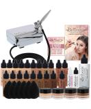 Belloccio Airbrush Makeup System Master Set - 17 Foundation Shades, Blush, Shimmer, Bronzer - Deluxe 1/2oz Bottles - Buy Online on GoSupps.com