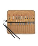 Denifiter Waxed Canvas Roll-up Pencil Bag  Heavy Duty Artist Paint Brushes Organize Pouch (Khaki) - Buy Online on GoSupps.com