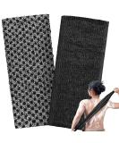 Exfoliating Washcloth Set - 2 African Net Shower Towels & Japanese Face Sponges for Ultimate Body Care Black Loofah Scrubber for Exfoliation - Buy Online on GoSupps.com
