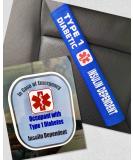 Type 1 Diabetic Medical Alert Belt Cover & Window Decal Set - Royal Blue | Essential Safety Gear for Diabetes Management - Buy Online on GoSupps.com