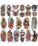Yazhiji Waterproof Fake Tattoos: 77 Sheets for Men or Women, 17 Sheets Larger Half Arm Designs, 60 Sheets Tiny Flower Stickers for Kids - Buy Online on GoSupps.com