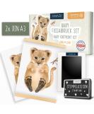 Amari Baby Footprint Set - Cute Lion Posters & Clean Touch Pad | Perfect Birth Gift & Baby Print Set - Capture Cherished Memories! - Buy Online on GoSupps.com