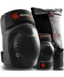 SKATEWIZ Adult Skateboard Pads Set - Elbow Pads and Wrist Guards for Skateboarding, Rollerblading, Scooter, Bicycle - Black M/L - Buy Online on GoSupps.com