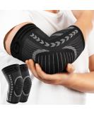 CAMBIVO Elbow Support - 1 Pair, Tennis & Golfers Elbow Sleeve for Men & Women, Arm Compression Brace for Sports, Pain Relief - Black - Buy Online on GoSupps.com