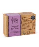 Little Soap Company Organic Lavender & Citrus Soap Bar - Vegan & Cruelty Free | 110g Bar, No SLS or Parabens | Natural & Organic Body & Hand Soap - Buy Online on GoSupps.com