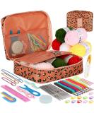 Coopay Crochet Kit Beginners Crochet Hook Set with Crochet Yarn 58PCS Portable Crochet Set with Ergonomic Crochet Hooks Small Crochet Hooks Travel Crochet Hook Case Full Knitting Crochet Supplies Leopard Print - Case - Buy Online on GoSupps.com