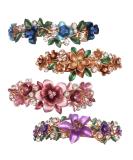 4PCS Luxurious Flower Metal French Barrettes Hair Clasps for Women and Girls - Buy Online on GoSupps.com