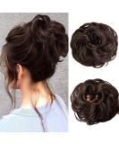 BELEVO Messy Bun Hair Piece Curly Wavy Large Scrunchies for Women - Dark Brown Synthetic Updo Ponytail Hair Buns for Weddings & Parties - Buy Online on GoSupps.com