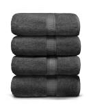 Ariv Towels - Premium Bamboo Cotton Bath Towels Set | Ultra Absorbent, Soft Feel, Quick Drying | 30 X 52 | Grey | Set of 4 - Buy Online on GoSupps.com